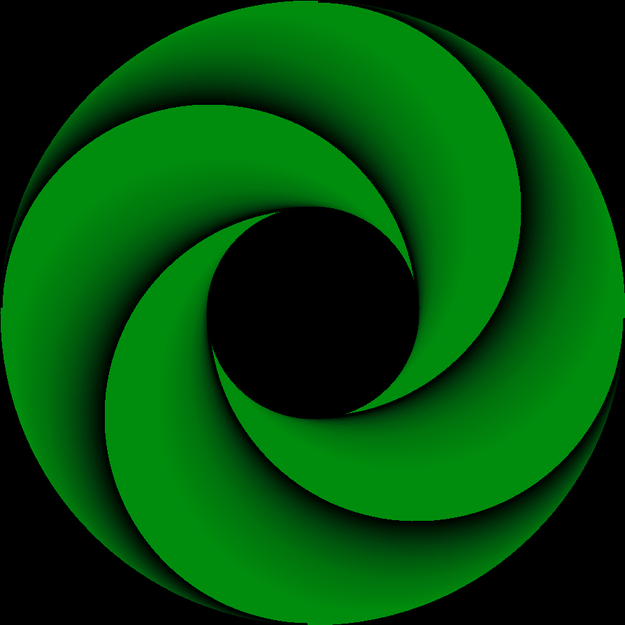 My logo, but all green and reversed fan stacking
