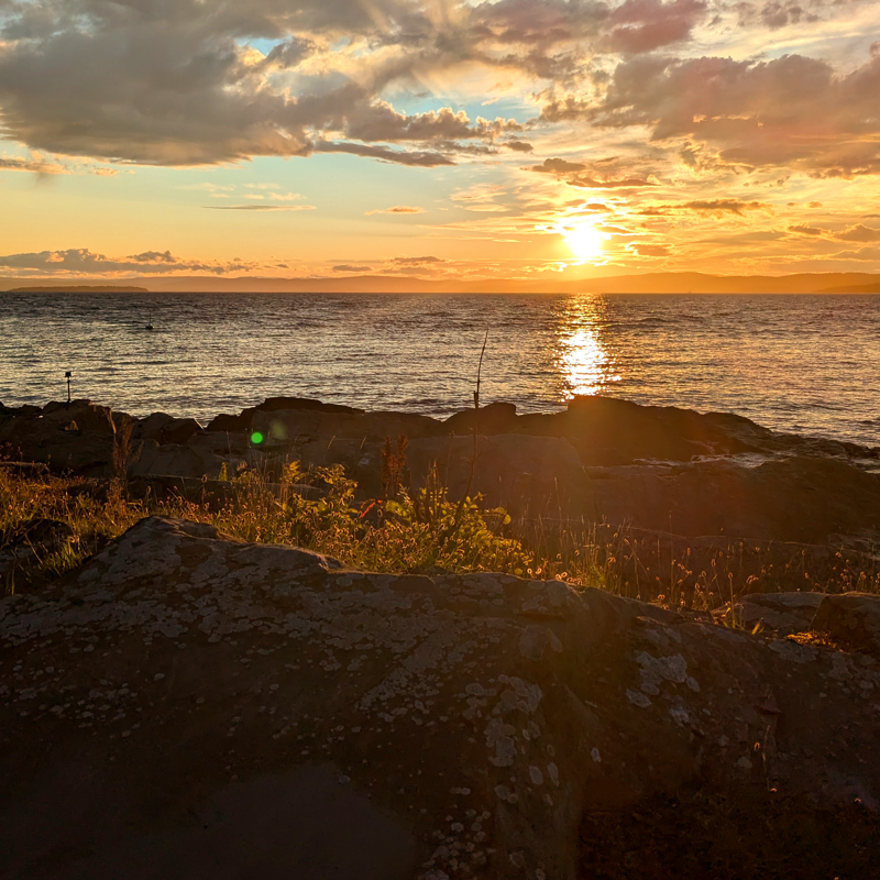 This photo shows a beautiful sunset at the south coast of Norway.